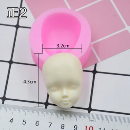Dolls Face Silicone Mold Fondant Molds DIY Cake Decorating Tools Sugarcrafts Clay Chocolate Gumpaste Molds Baking Tools