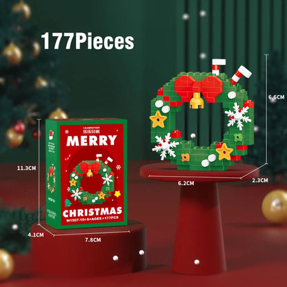 Christmas Micro Building Block Series Santa Claus Reindeer Puzzle Assembling Bricks Table Decoration