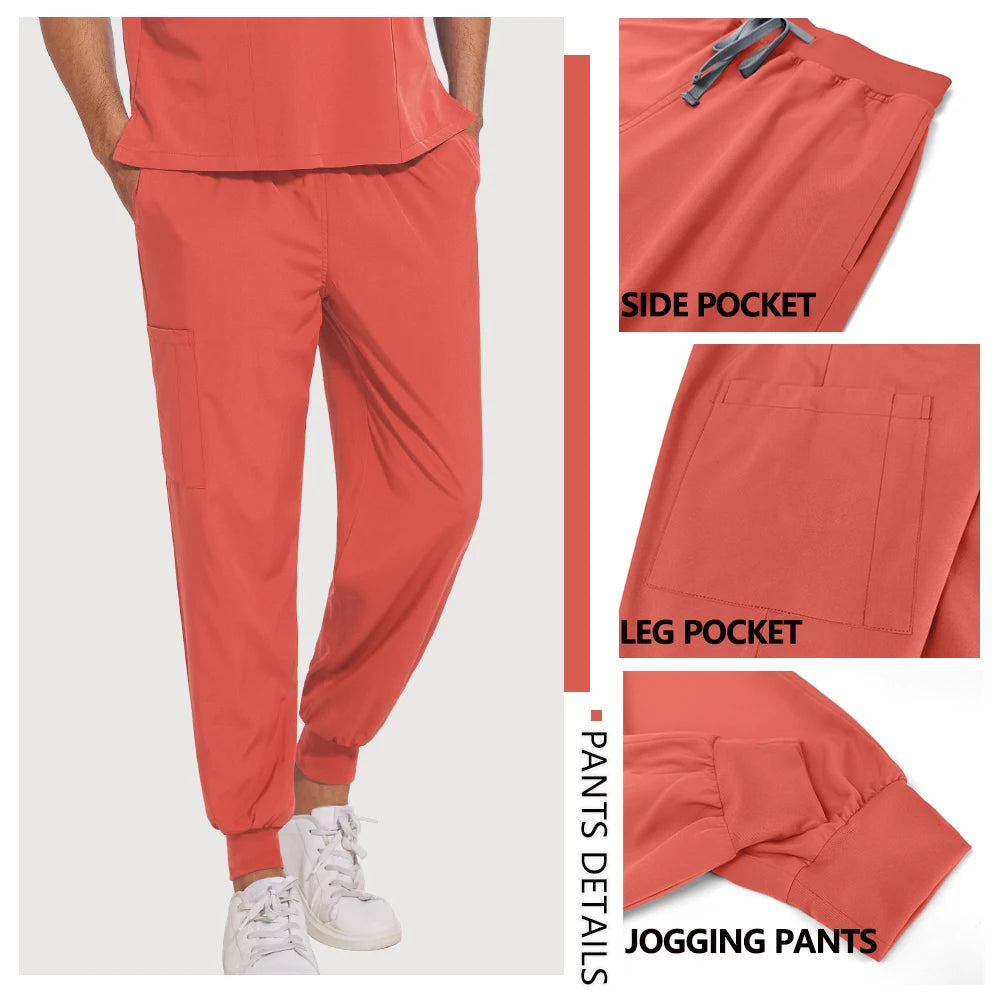 Hot Sale Clinic Workwear Unisex Medical Nurse Scrub Set Clinical Uniform Men Women Beauty Salon Costume Doctor Nursing Top Pants