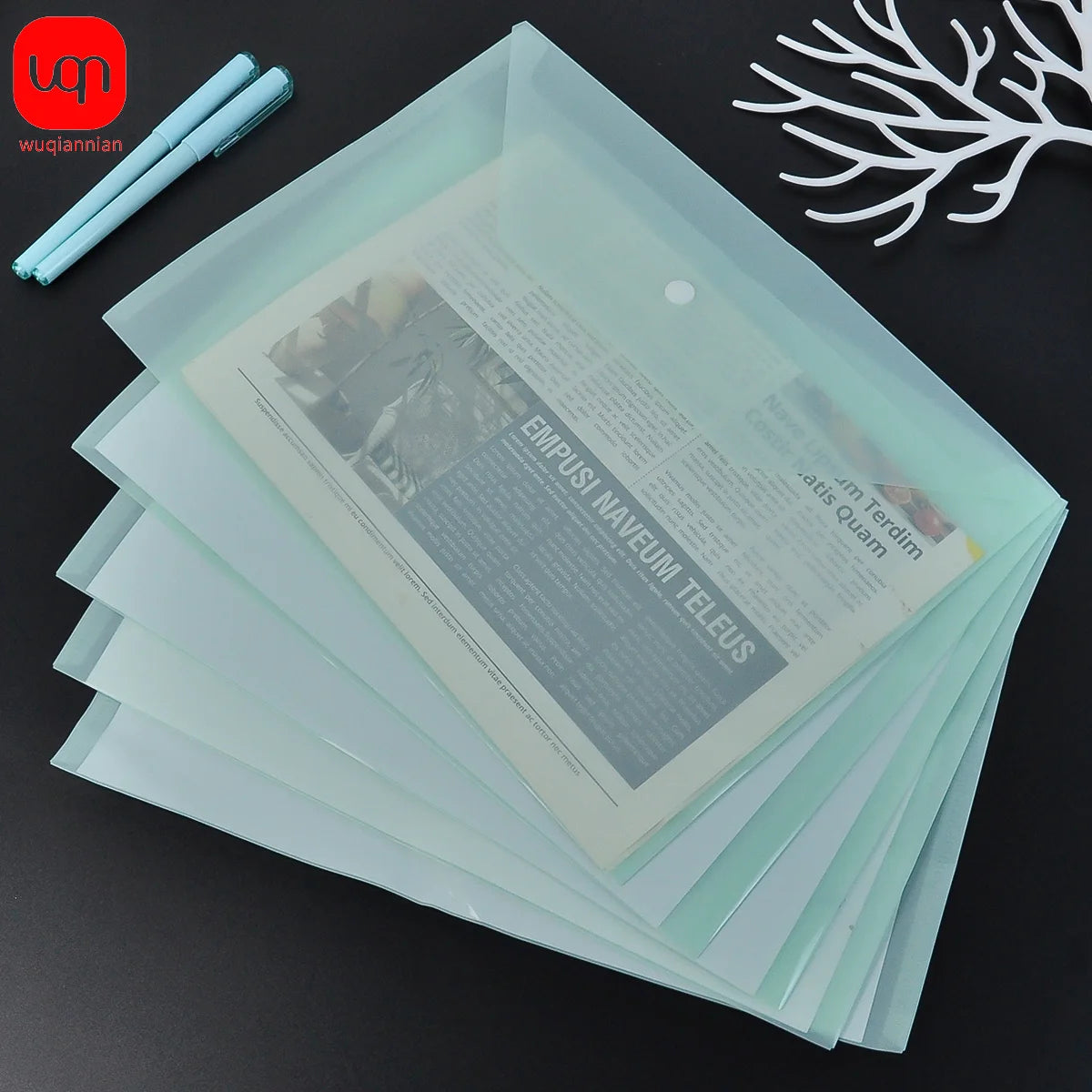 5pcs Plastic Transparent Document Storage Folder  Bag 16C -A4 Paper Size
