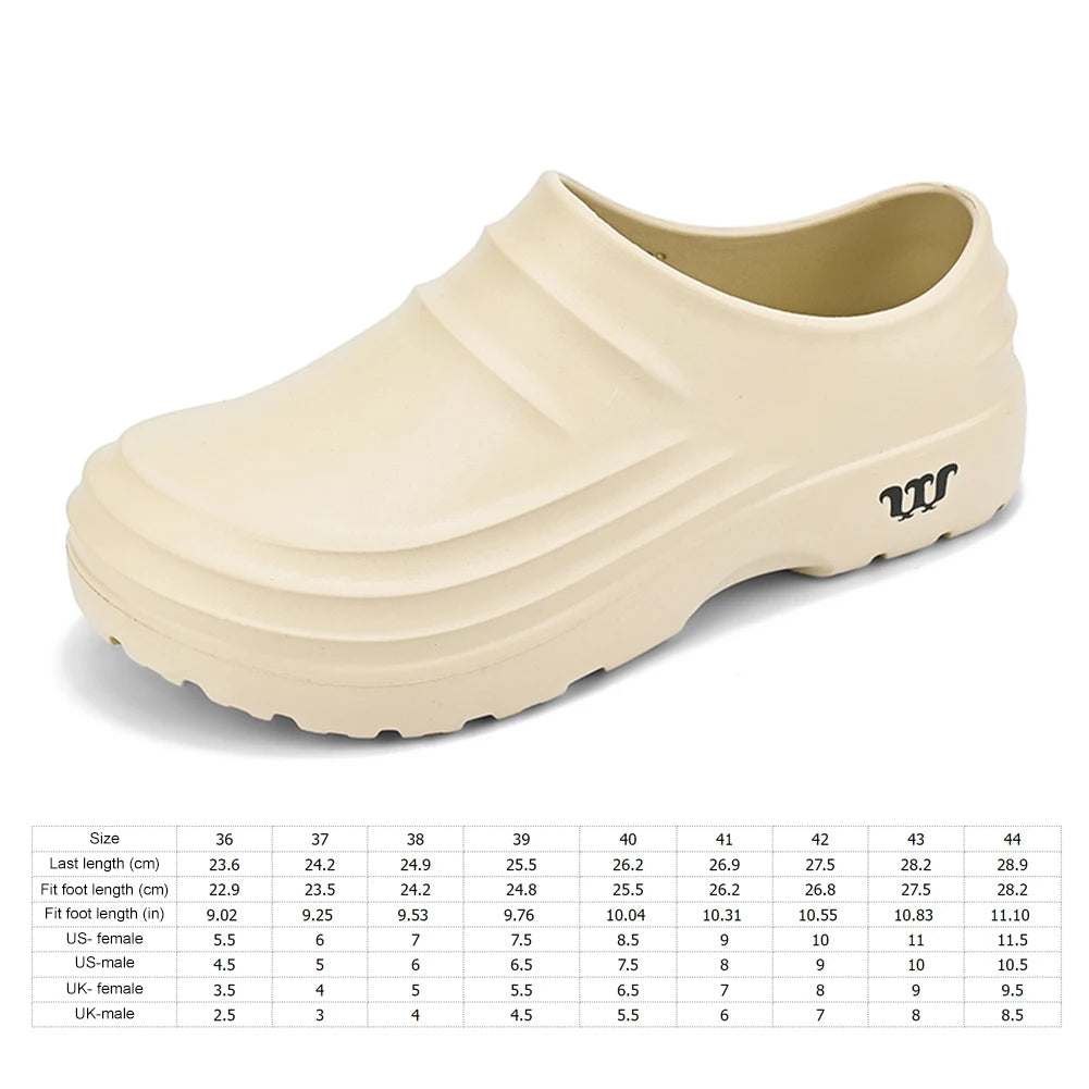 Chef Shoes Thickened Work Loafers Slip Resistant Warm Lined Nurse Shoes Waterproof Unisex Garden Shoes Lightweight for Men Women