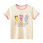Short Sleeve Children Girl T-shirts Printed 2-8 Years Cotton Toddler Girl Tops Kids Baby Girl Tees Clothes