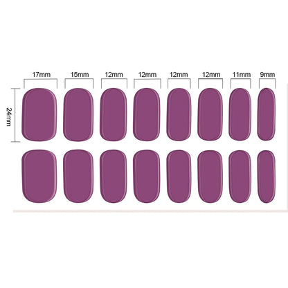 16‑Piece Semi‑Cured Gel Nail Wrap Set – French Pure Color UV Gel Polish Strips, Long‑Wear Nail Extension Decals