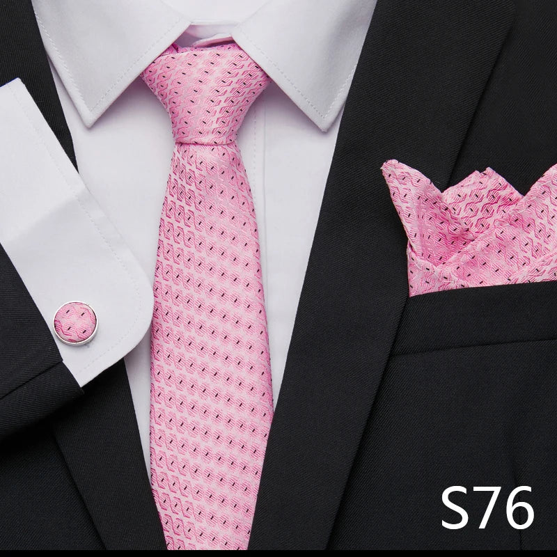 Tie Pocket Squares Cufflink Necktie Set
