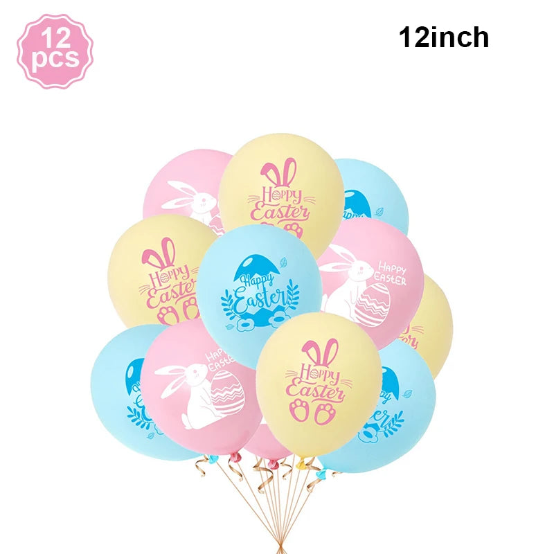 Easter Bunny Foil Balloon Cute Rabbit Chicken Egg Cartoon Carrot Foil Balloon Kids Happy Easter Gift Girl Baby Shower Decoration