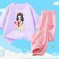 Teens Girls' 2-Piece Fashion Outfit: Princess Short Sleeve T-Shirt and Long Pants Tracksuit Set
