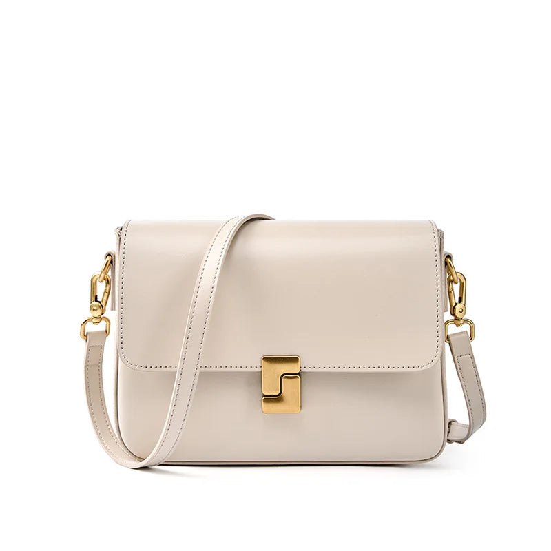 2025 genuine Leather Women Crossbody Bag Luxury Design Small Square Bag Cowhide Women's Commuter Shoulder Bag ladies gift