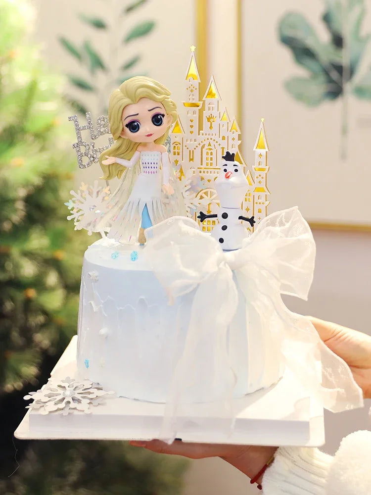 Princess Doll Cake Topper – Happy Birthday Flag Decoration for Baby Shower & Girl’s Birthday Party Cakes