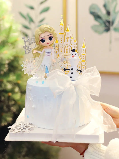 Princess Doll Cake Topper – Happy Birthday Flag Decoration for Baby Shower & Girl’s Birthday Party Cakes