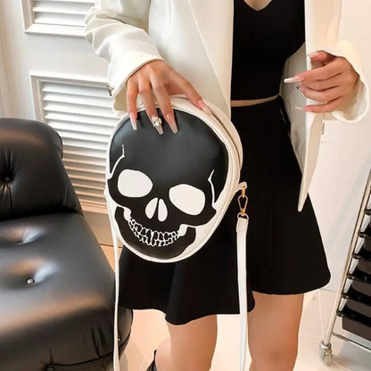 Creative Halloween Skull Crossbody – Gothic Devil & Ghost PU Leather Candy Bag Festival Purse