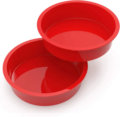 Round Cake Pan - Silicone Cake Mold for Baking, Non-stick Baking Pan for Layer Cake, Cheesecake and Chocolate Cake - 4" 6&q