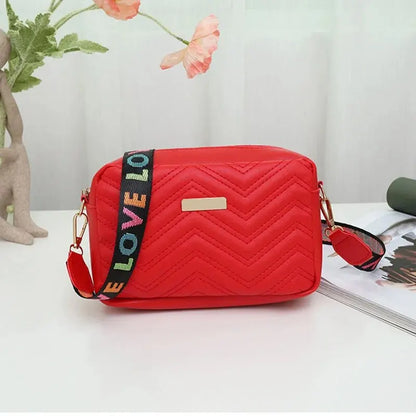 Embroidered PU Material Casual Small Square Versatile Single Shoulder Bag