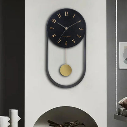 Bedroom Living Room Modern Decoration Single Pendulum Battery Driven Non Ticking Swinging Wall Clock
