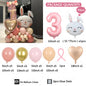 43pcs Rabbit Balloon Set With 32inch 1-9 Pink Number Balloon for Easter Themed Birthday Party Decoration Kids Toys Helium Globos