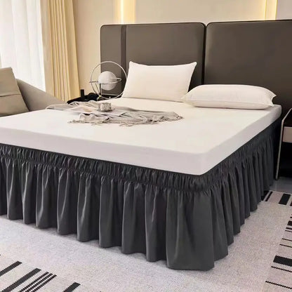 Pretty Comfort Ruffles Bed Skirts With Double Layers Elastic Belts-Wrinkle & Fade Resistant Fabric-15 and 18 Inch Height