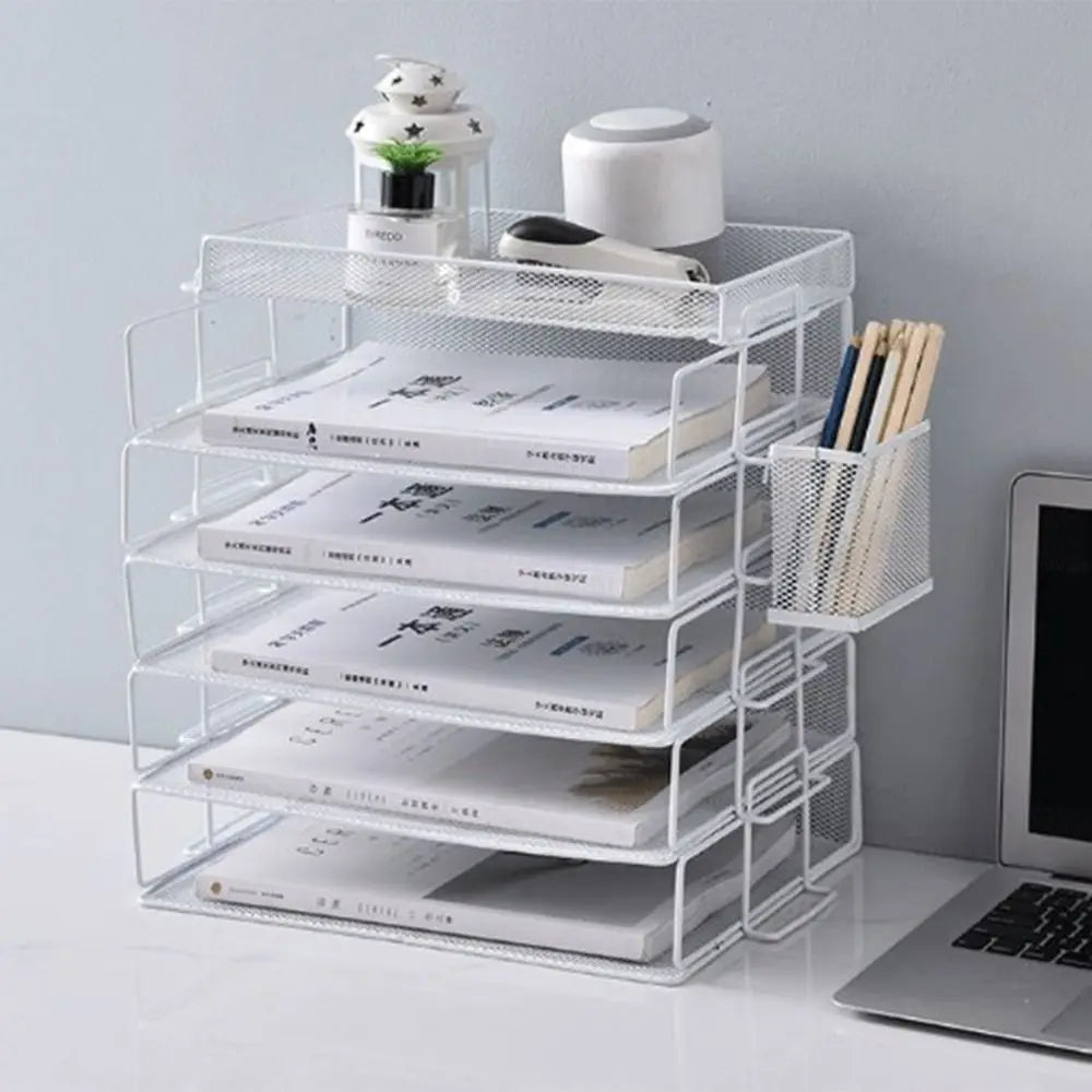 Single‑Layer Stackable File Tray – Durable A4 Desktop Document Organizer for School & Study Spaces