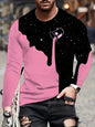 Fashion Trend Men's Crew-neck Long Sleeves Cross 3D Printed Men's Casual Pullover T-shirt Casual All-match Men's Top S-5XL