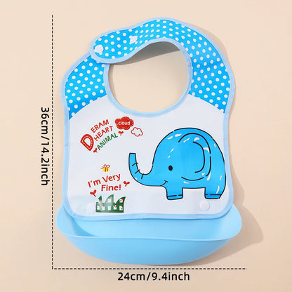 Waterproof food Baby bib with pocket