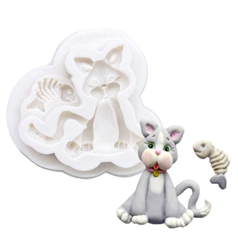 Monkey Lion Bunny Elephant Giraffe Silicone Sugarcraft Mold Resin Tools Cupcake Baking Mould Fondant Cake Decorating Tools