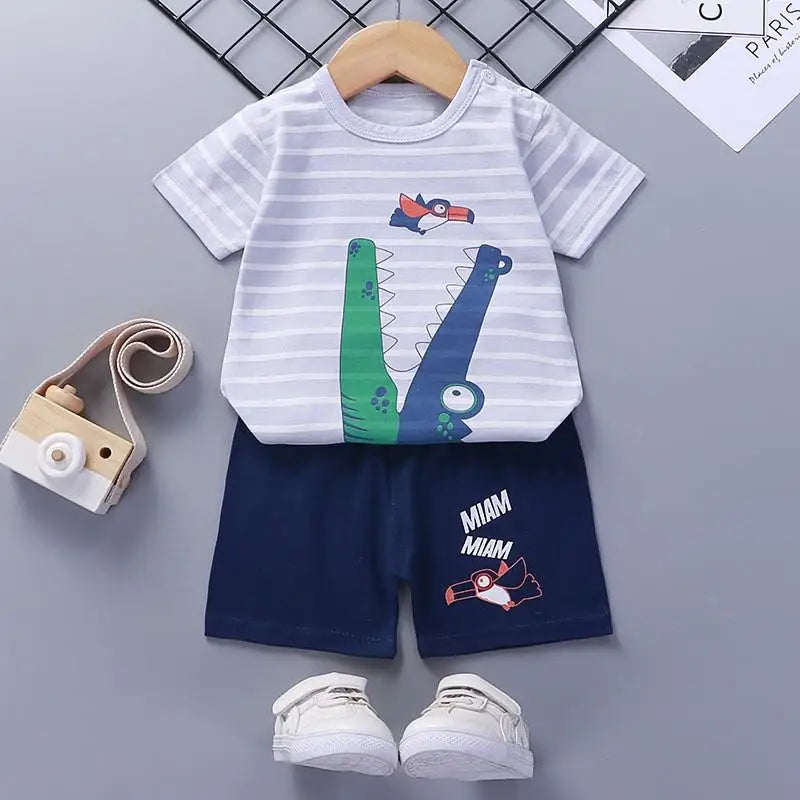 Fashion New Children Sets 6m-6y Toddler Costume Summer Blouse + Shorts Set For Kids Clothing Baby Girls T-shirt Outfit