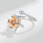 Fidget Spinner Ring Anxiety for Women Multiple Crystal Flower Eye Butterfly Animal Ring Rotate Anti Stress Wedding Jewerly