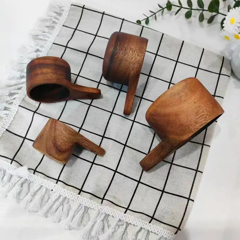 4pcs Wooden Measuring Cup Or Spoon Set Kitchen Measuring Spoons Tea Coffee Scoop Sugar Salt Measure Spoon Measuring Tools