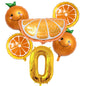 6pcs Orange Foil Balloon with 32inch Number Balloons Summer Themed Fruit Globals Baby Shower Birthday Thankgiving Party Decor