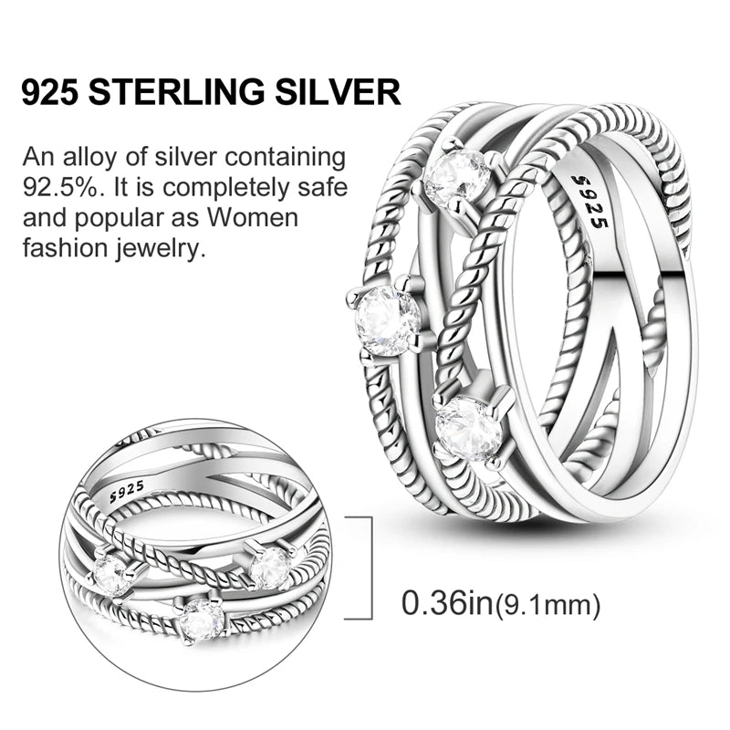 925 Sterling Silver Ring – Colorful Cubic Zirconia Women’s Wedding & Engagement Jewelry