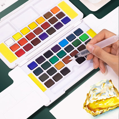 Watercolor Paint Set with Water Brush Pens --12/24/36/48 Colors