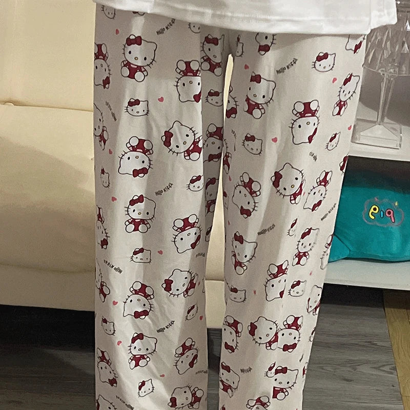 Sanrio Hello Kitty Pajamas Set Home Wear Polyester Long Sleeve