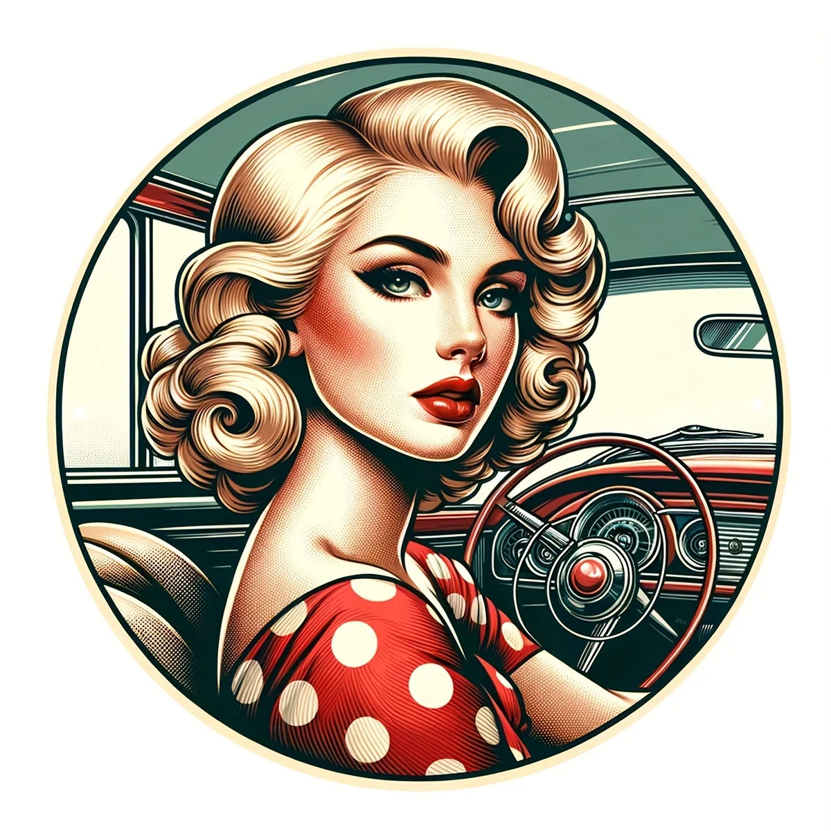 Vintage Pin-up Art Deco Sign: Aluminum Metal 20.32x20.32cm - Perfect for Garage, Bar, Bathroom, Bedroom, Music Room, Man Cave, R
