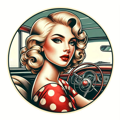 Vintage Pin-up Art Deco Sign: Aluminum Metal 20.32x20.32cm - Perfect for Garage, Bar, Bathroom, Bedroom, Music Room, Man Cave, R
