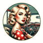 Vintage Pin-up Art Deco Sign: Aluminum Metal 20.32x20.32cm - Perfect for Garage, Bar, Bathroom, Bedroom, Music Room, Man Cave, R