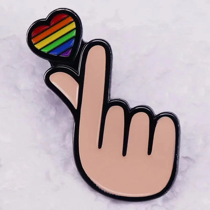 Rainbow LGBT Encourage Letters Metal Enamel Badge Gay Lesbian Asexual Transgender Adaptive Lapel Pin Jewelry Gifts Accessories