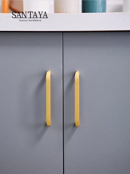 Solid Brass Handles Modern  Kitchen Cabinet Knob Cupboard Door Pulls Drawer Knobs Gold Furniture Handle Hardware