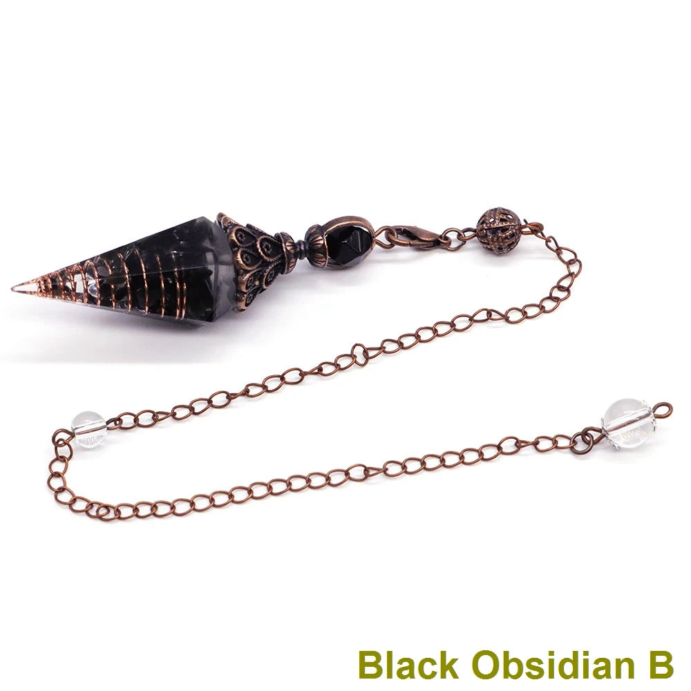 Crystal Healing Stone Quartz Pendulums Spiritual Hexagonal Pointed Resin Witchcraft Supplies Balancing Accessories Divination