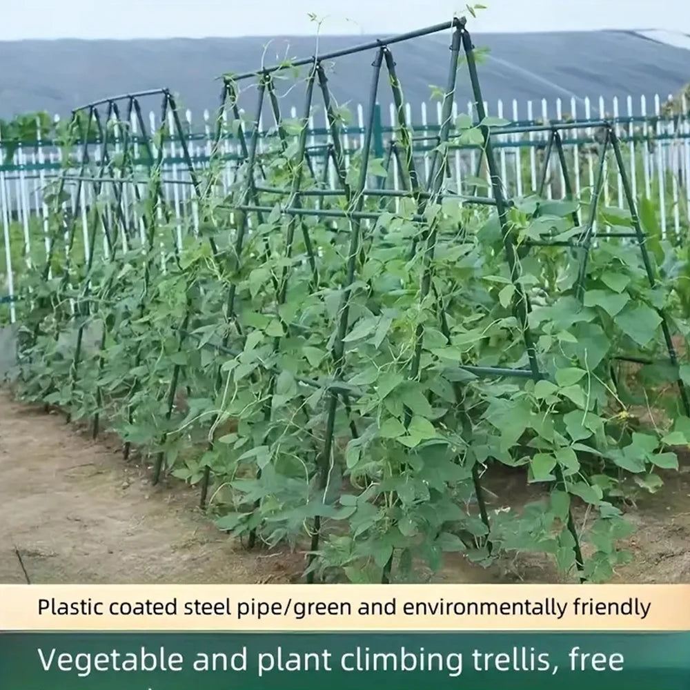 20pcs Garden Plastic-coated Metal Plant Climbing Pole Support Frame, Climbing Pole Connected To The Bracket fixing Clamp Accesso