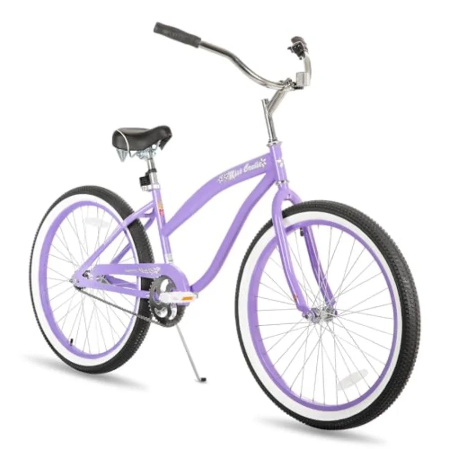 Beach Cruiser Bike for Girls Boys Men Women, 20 24 26 single speed kids cruiser with coaster brake, multiple colors, steel fram