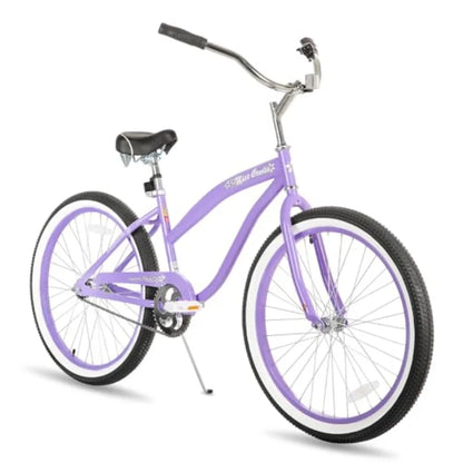 Beach Cruiser Bike for Girls Boys Men Women, 20 24 26 single speed kids cruiser with coaster brake, multiple colors, steel fram