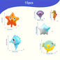 15pcs Ocean Animal Balloons Birthday Party Small Sea Horse Pufferfish Shell Starfish Fish Marine Balloon Sea Theme Party Decor