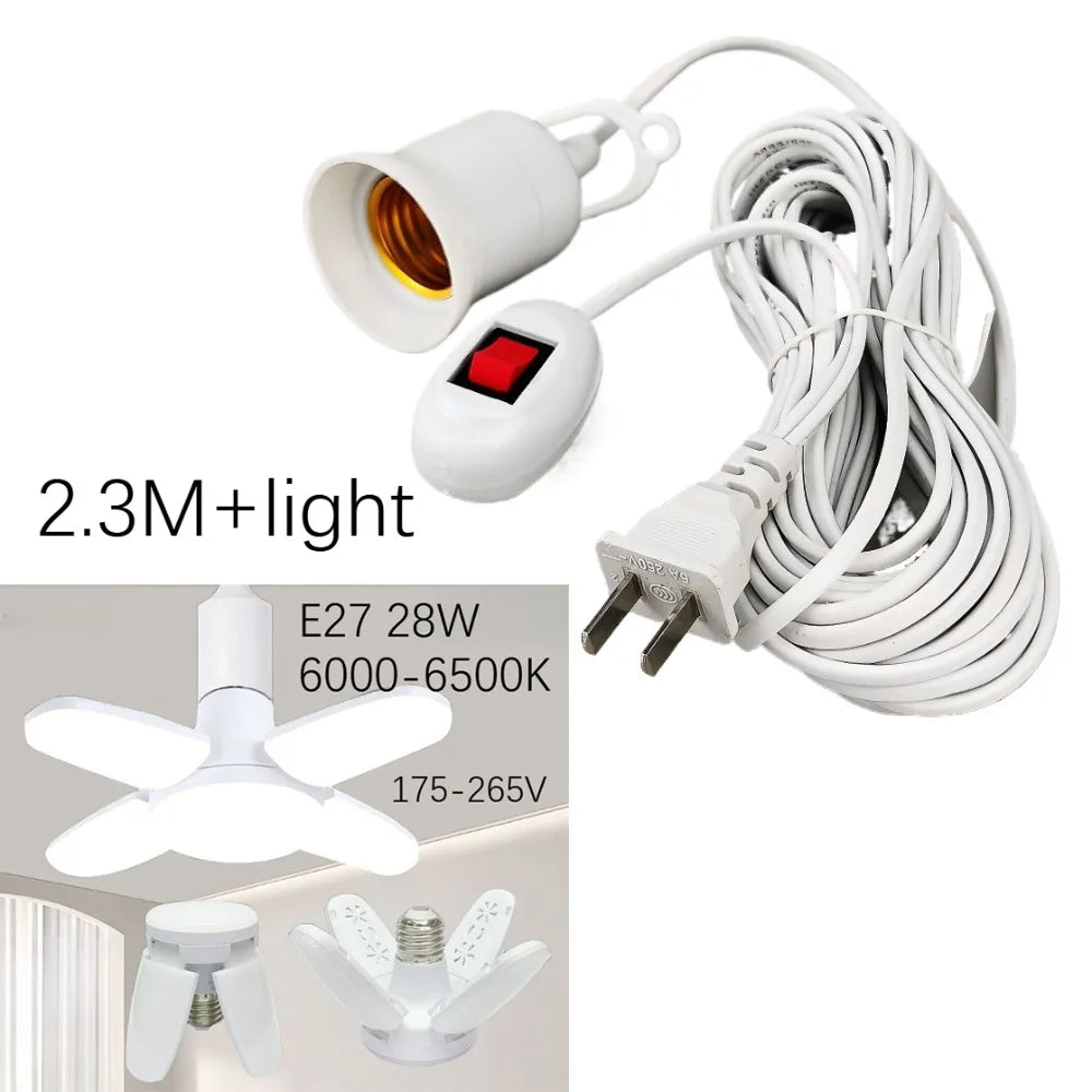 E27 LED Lamp Base with Switch – Universal Screw Socket Adapter for DIY Lighting