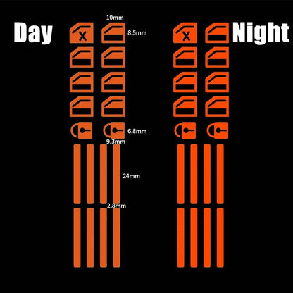 18Pcs/set Car Luminous Door Window Lift Button Stickers Car Windows Control Panel Decals Car Interior Sticker Auto Accessories