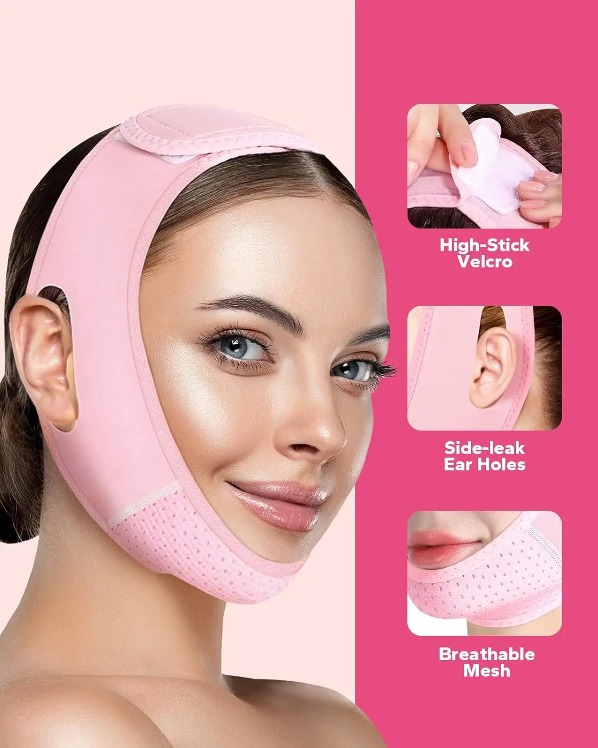 Reusable Face Strap, V Line Mask, Double Reducer, Chin-Up Patch, Chin Strap, V-Shaped Belt, Vaped Face Mask for Sagging