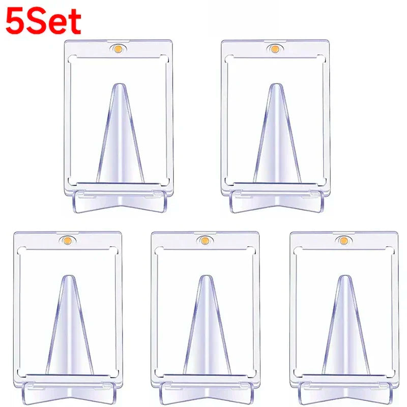 10-1PCS Magnetic Cards Holder for Trading Card Support Set Arcylic Triangle Card Display Stand Waterproof Transparent Protector