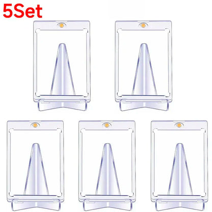 10-1PCS Magnetic Cards Holder for Trading Card Support Set Arcylic Triangle Card Display Stand Waterproof Transparent Protector