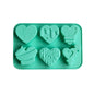 1/2pcs 6 Holes Love Silicone Candy Mold DIY Heart Shaped Candle Soap Mould Chocolate Pudding Jelly Cake Decoration Baking Tool
