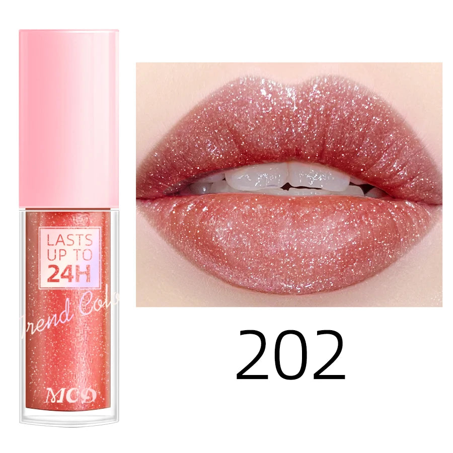 Glitter Lip Glaze Long Lasting Waterproof Liquid Lip Gloss Lipstick Makeup 18 Colors