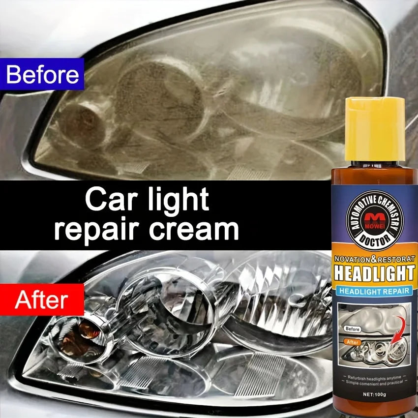 Car Headlight Restoration Polishing Headlamp Scratch Remover Repair Cleaning Paste Remove Oxidation Headlight Polish Liquid