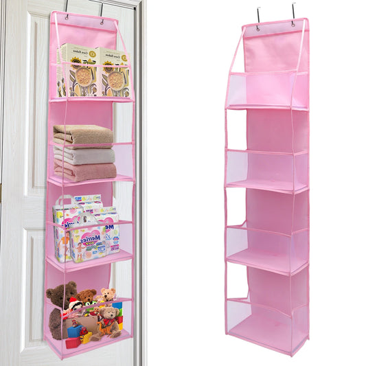 4/6-Tier Hanging Storage Bag Foldable Organizer Over-The-Door Holder For Hair Accessories Snacks Toys Clothes Storage Holder