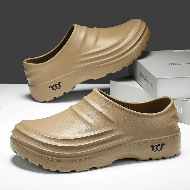 Summer Chef Shoes Anti Slip and Oil Proof Work Shoes Lazy Slippers Casual Trendy Slipper One Step Fashion Garden Shoes For Beach